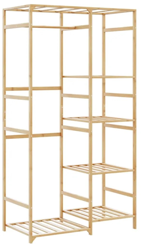 Roupeiro com prateleiras 100x50x184,5 cm bambu