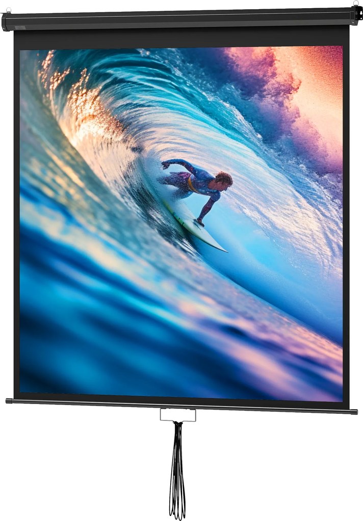 Ecrã de projeção para TV e cinema em casa de 85 polegadas, projetor de vídeo 1:1 4K HD, 146 cm (L) x 146 cm (A)