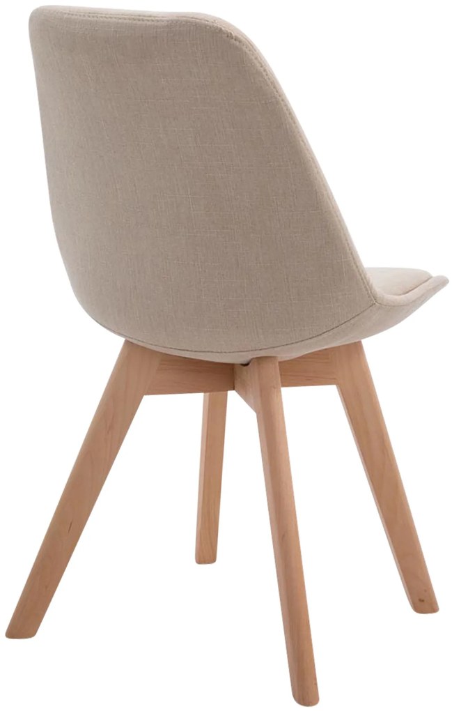Cadeira de cozinha e sala de jantar Borneo V2 em tecido 48 x 84 x 55 cm Creme