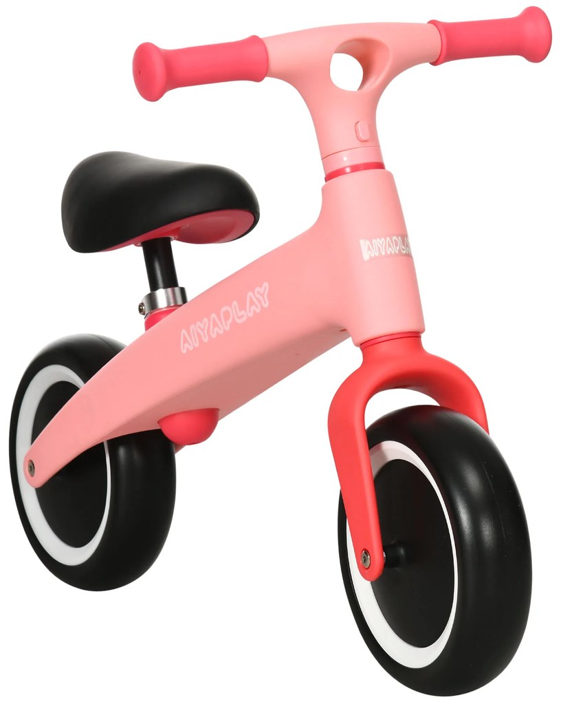 Bicicleta de Equilíbrio para Crianças de 18-36 Meses com Assento Ajustável em Altura Suporta 25 kg 67,5x32x44 cm Rosa