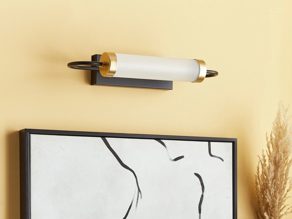Candeeiro de parede LED em metal preto e dourado 43 cm HENRY Beliani