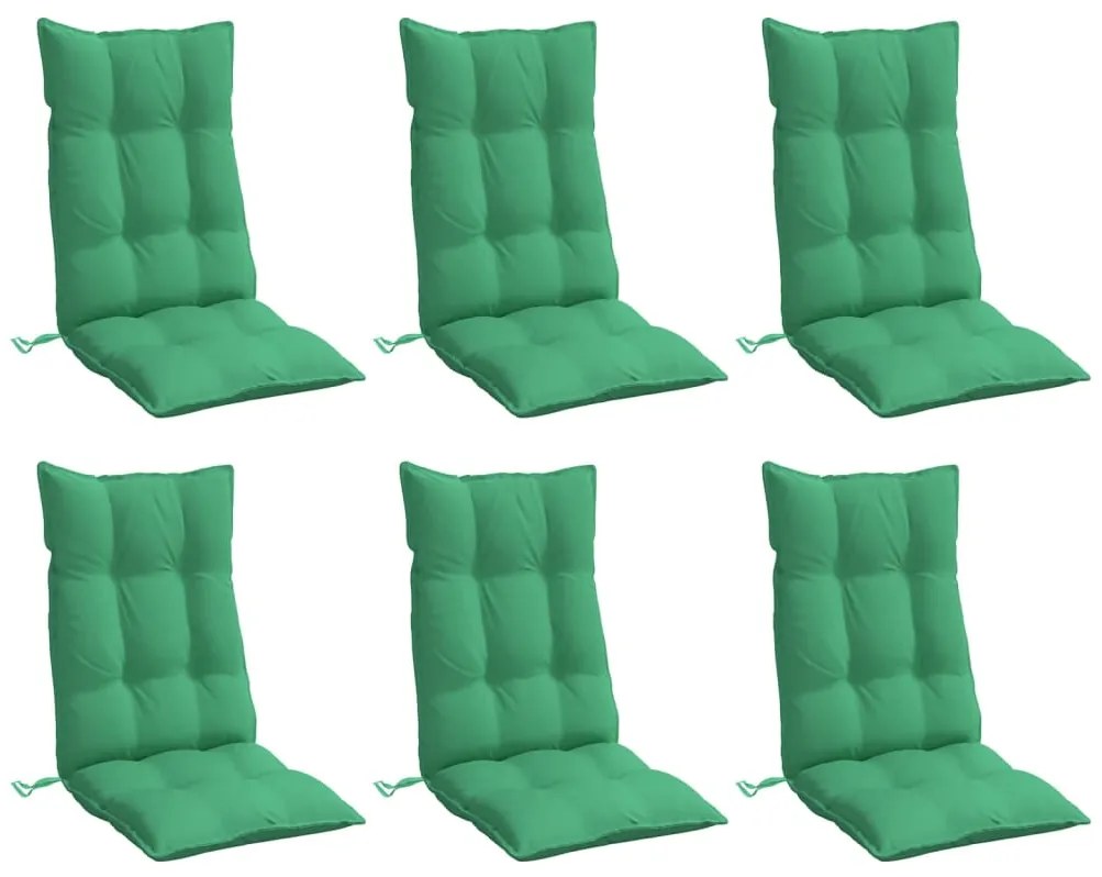 Almofadões p/ cadeira encosto alto 6 pcs tecido oxford verde