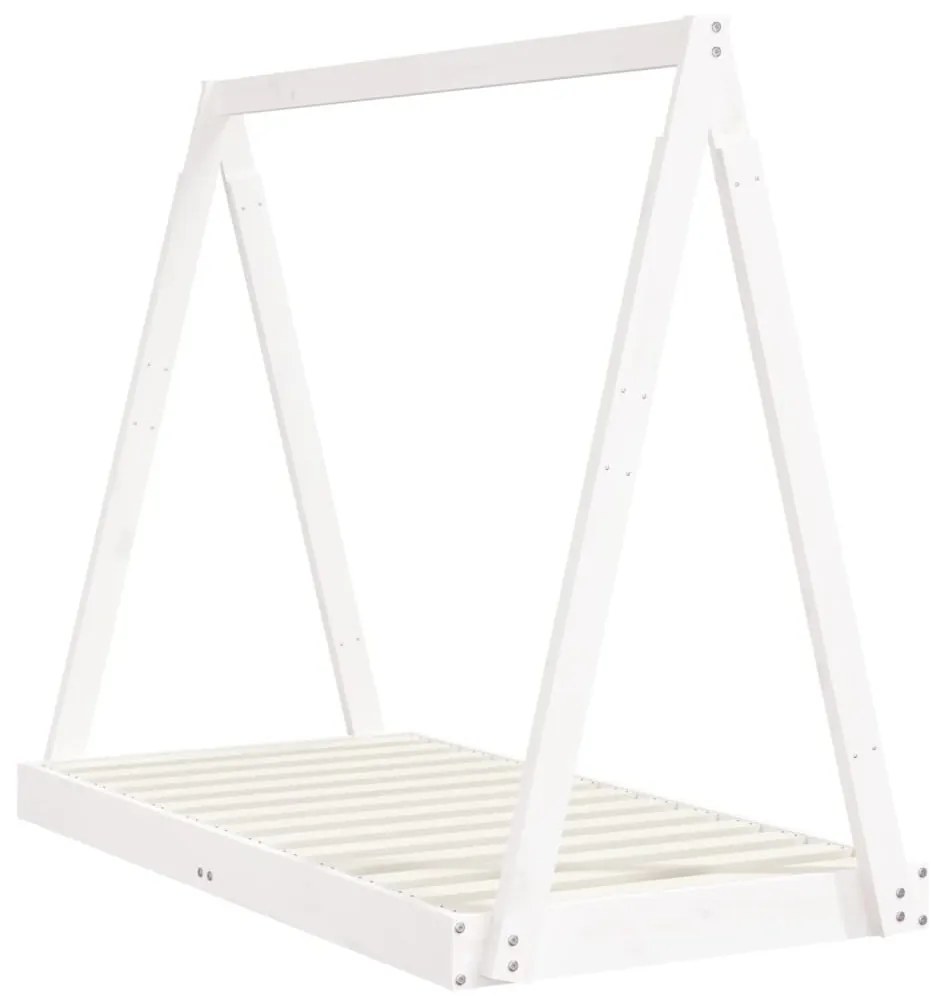 Estrutura de cama infantil 70x140 cm pinho maciço branco
