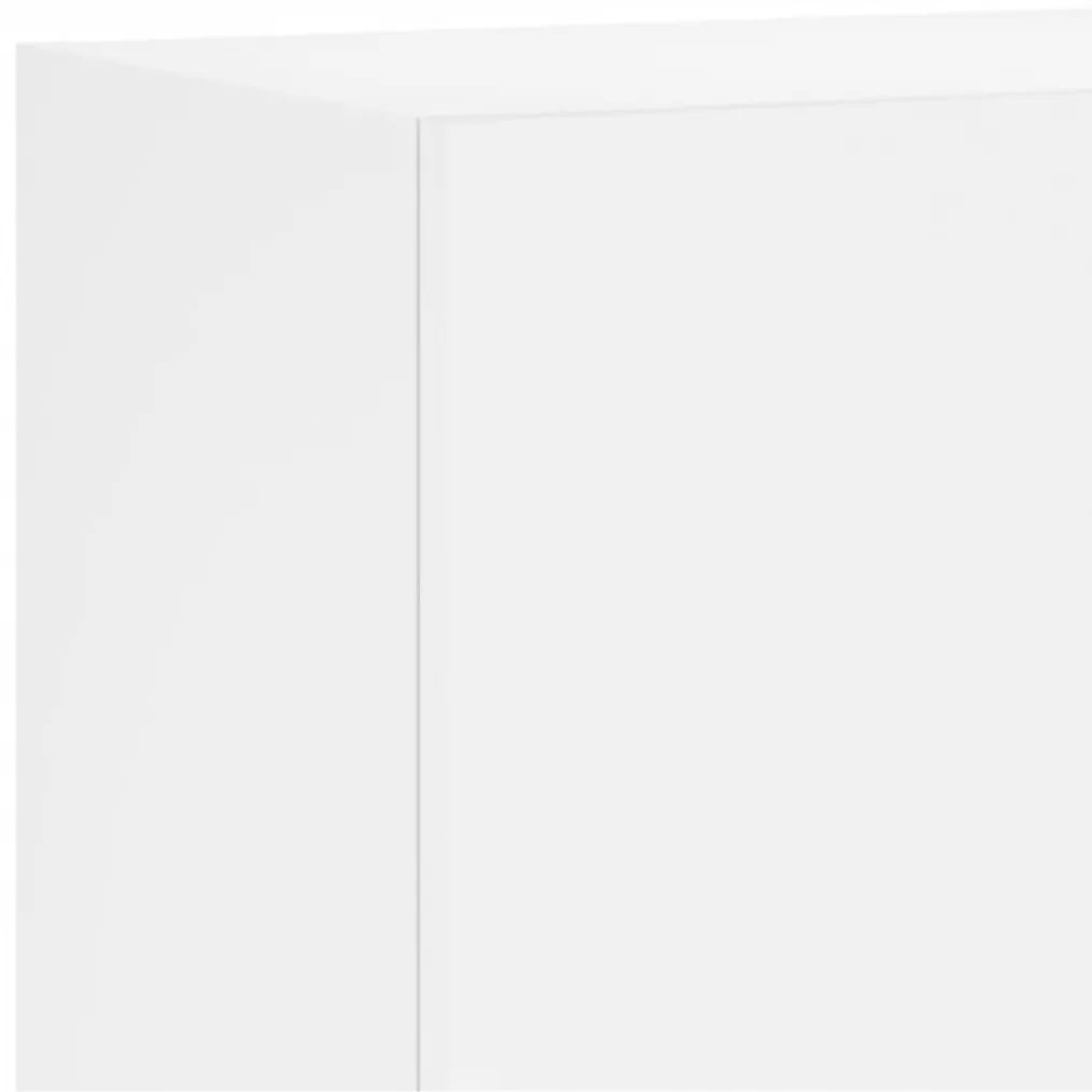 6 pcs móveis de parede p/ TV derivados de madeira branco