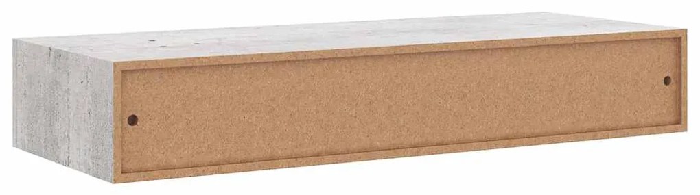 Prateleiras parede c/ gavetas 2pcs MDF 60x23,5x10 cm cinza cim.