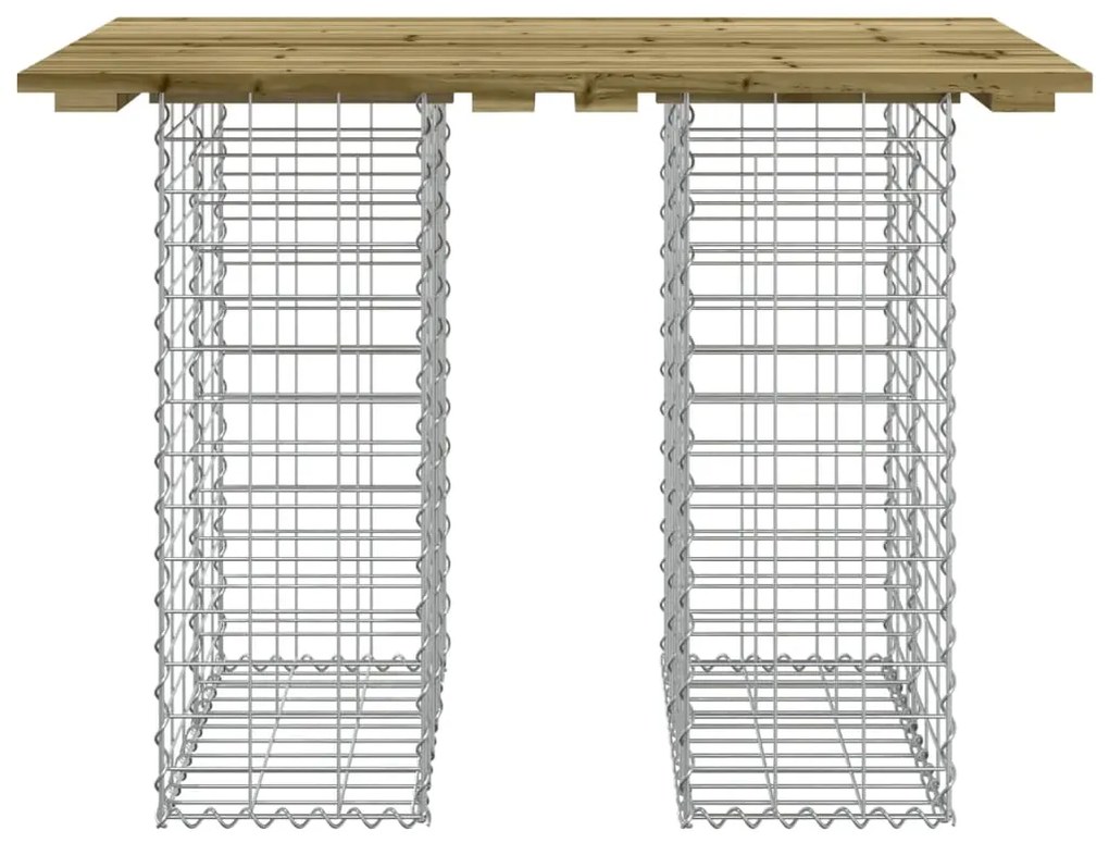 Banco de jardim c/ design gabião 100x70x72 cm pinho impregnado