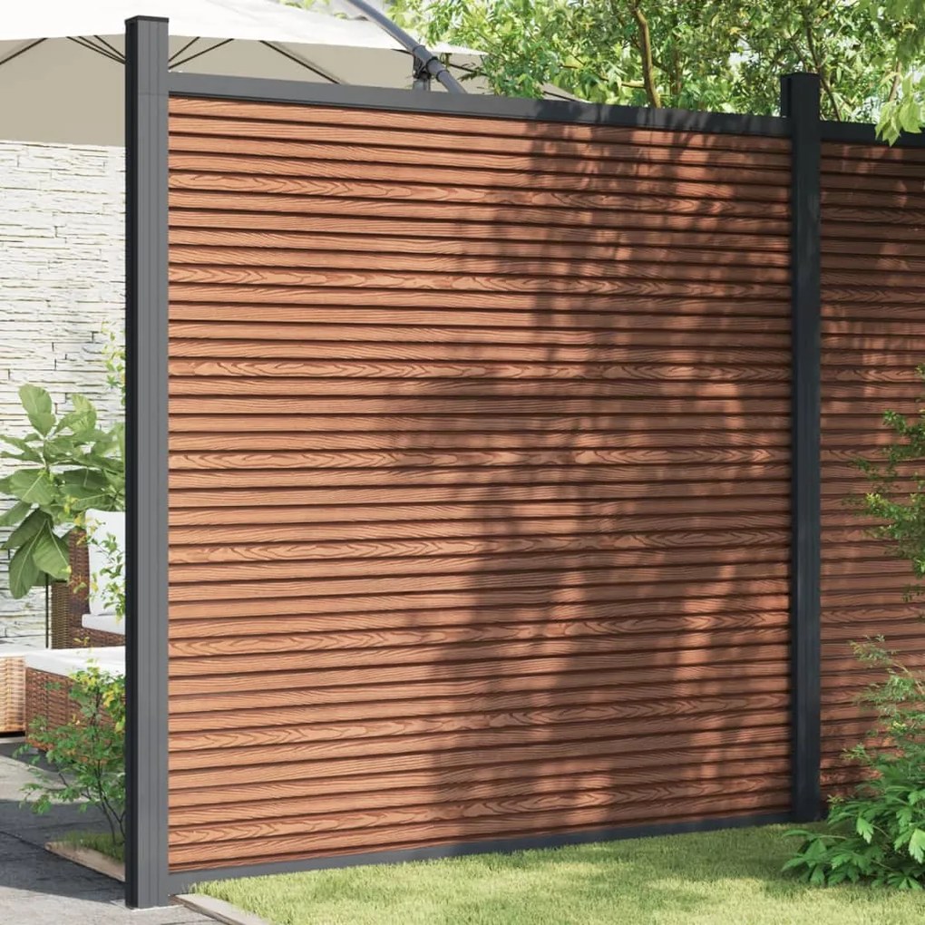 Painel de vedação WPC 180x186 cm castanho