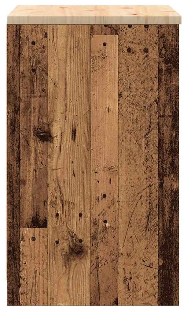 Armário de arrumação de garagem madeira velha 60x51x85 cm