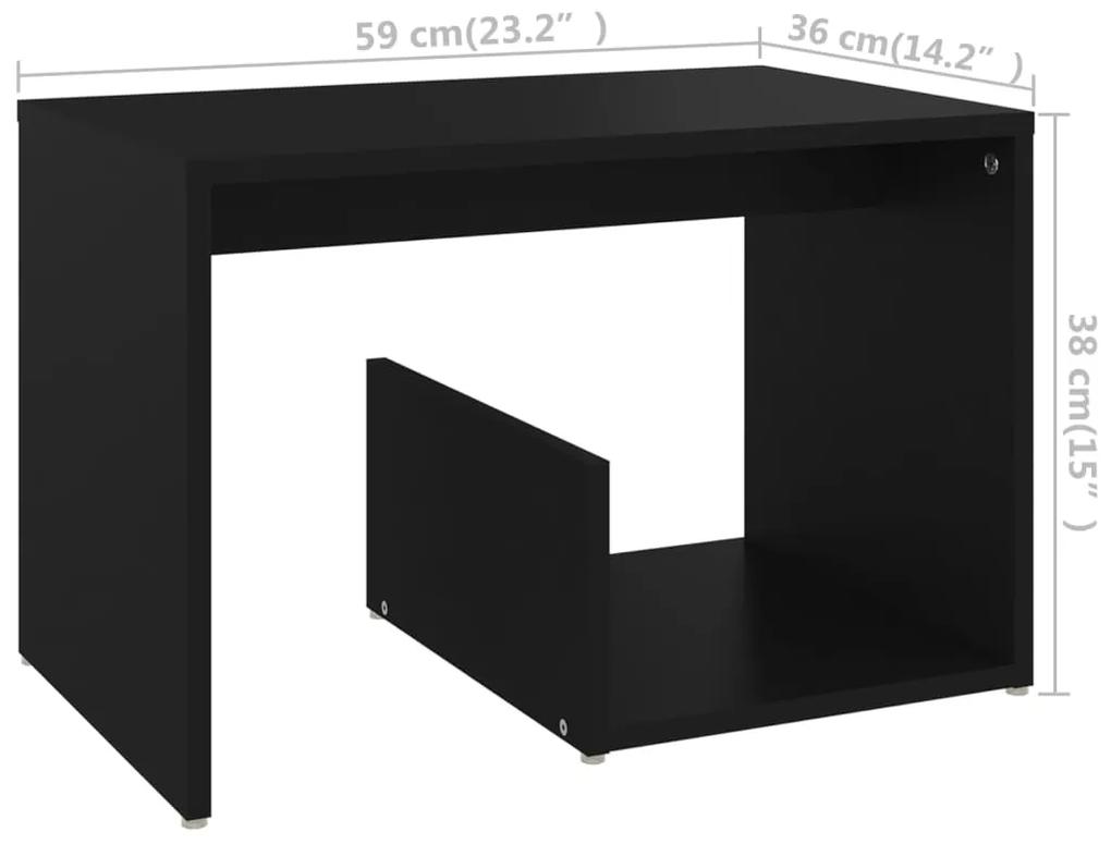 Mesa de apoio 59x36x38 cm contraplacado preto