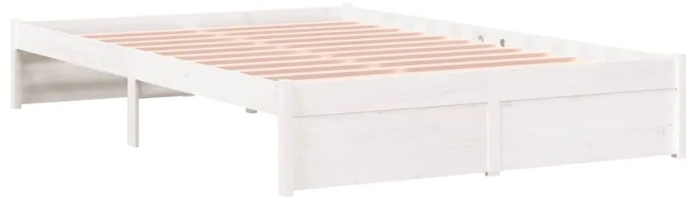 Estrutura de cama 120x200 cm madeira maciça branco
