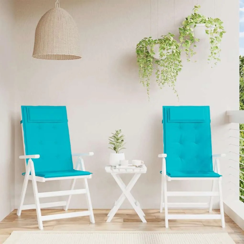vidaXL Almofadões cadeira de encosto alto 2 pcs tecido oxford turquesa