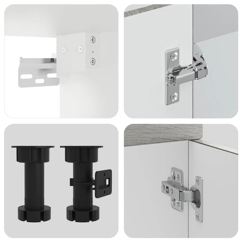 4 peças armário de cozinha conjunto Kalmar cinza sonoma