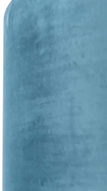Abajur veludo azul 40/40/40 com interior dourado