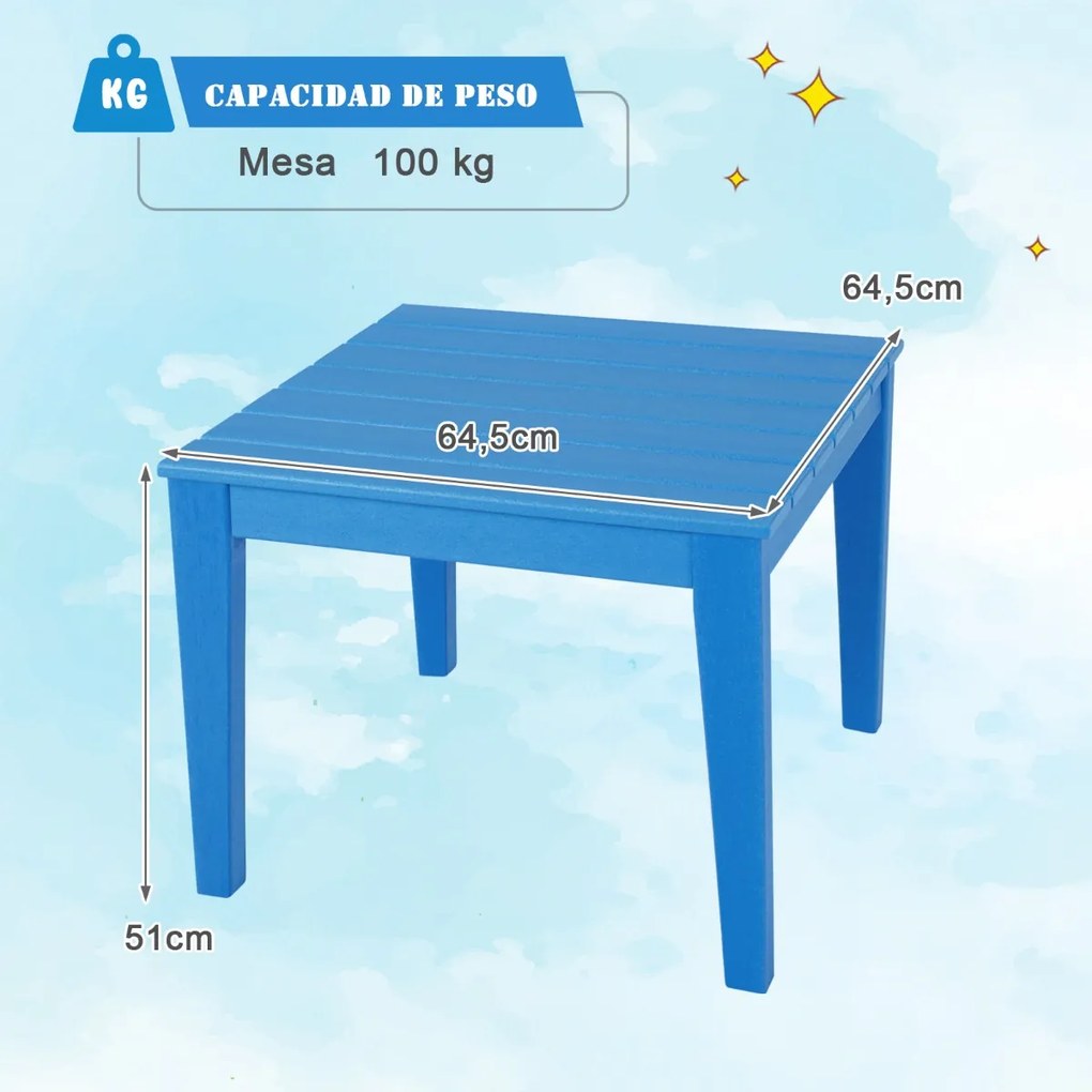 Mesa de actividades para crianças para brincar, desenhar e ler Azul