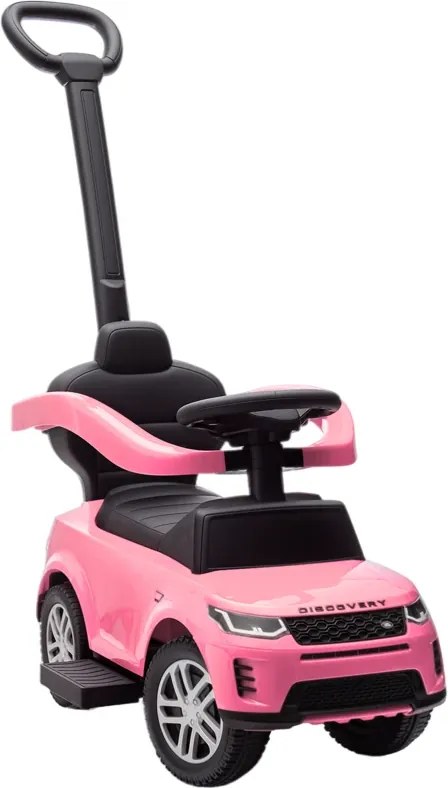 Carro Andador 2 em 1 para Crianças Land Rover Discovery com Buzina Pega de Empurrar e Barra Removíveis 84x40x94,5 cm Rosa