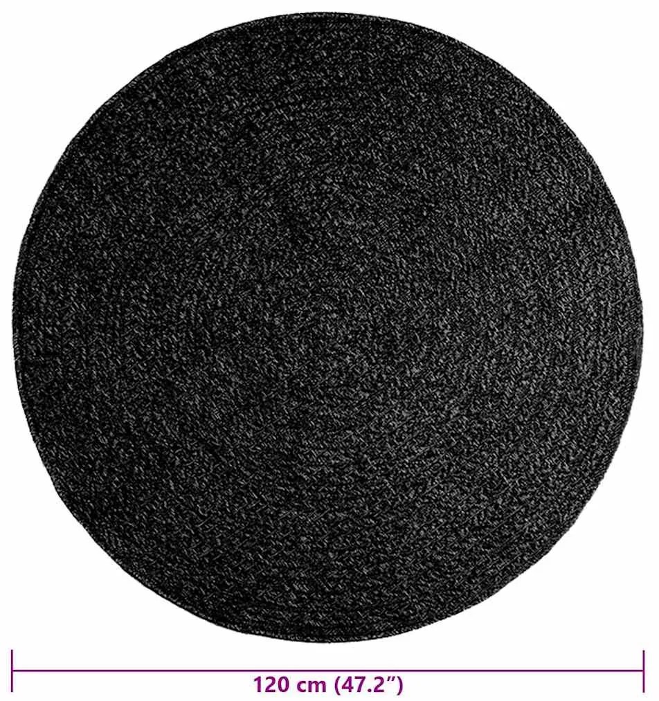 Tapete ZIZUR antracite Ø 120 cm aspeto juta interior exterior