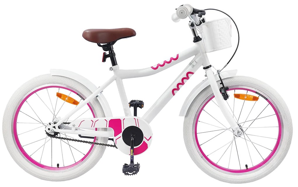 vidaXL Bicicleta Infantil 20 Polegadas para 6-11 Anos Branco