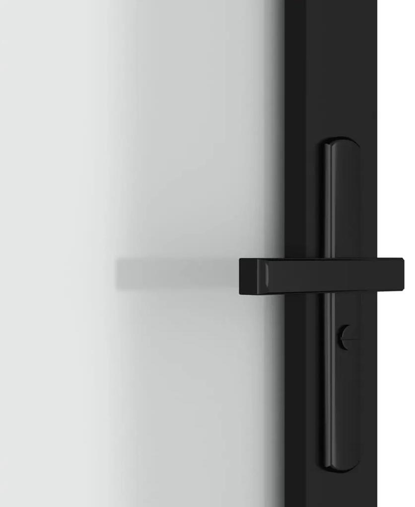 Porta interior 93x201,5 cm vidro fosco e alumínio preto