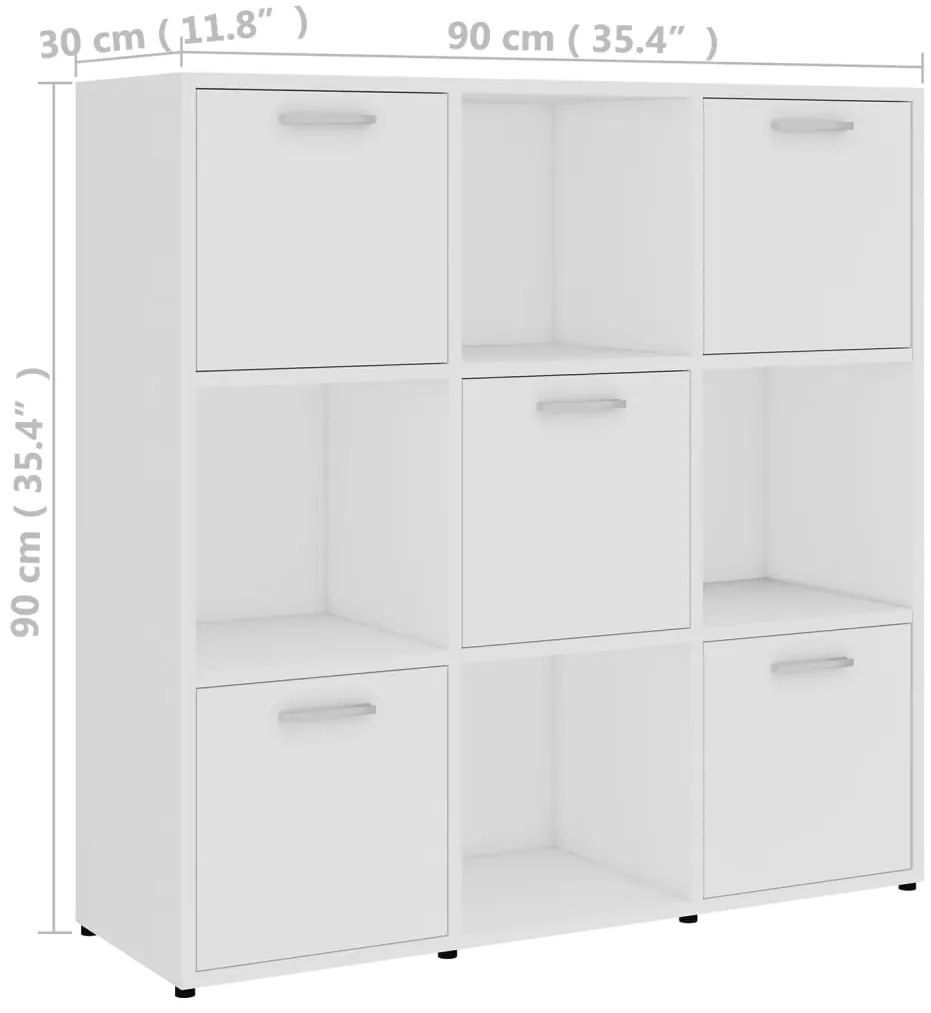 Estante 90x30x90 cm contraplacado branco