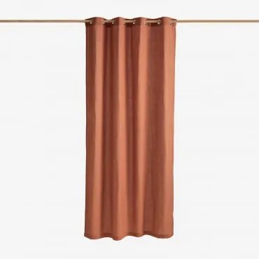 Cortina De 140x260 Cm Em Linho Varone Ferrugem - Sklum