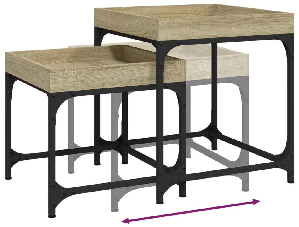 Mesas de apoio 2 pcs derivados de madeira carvalho sonoma
