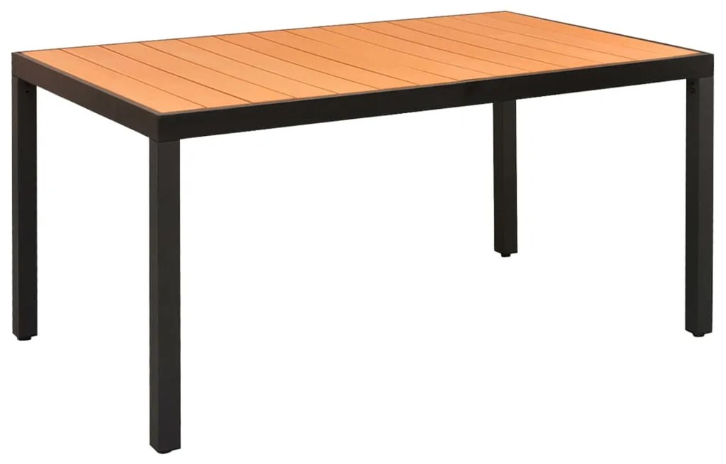 5 pcs conjunto de jantar para jardim preto e castanho