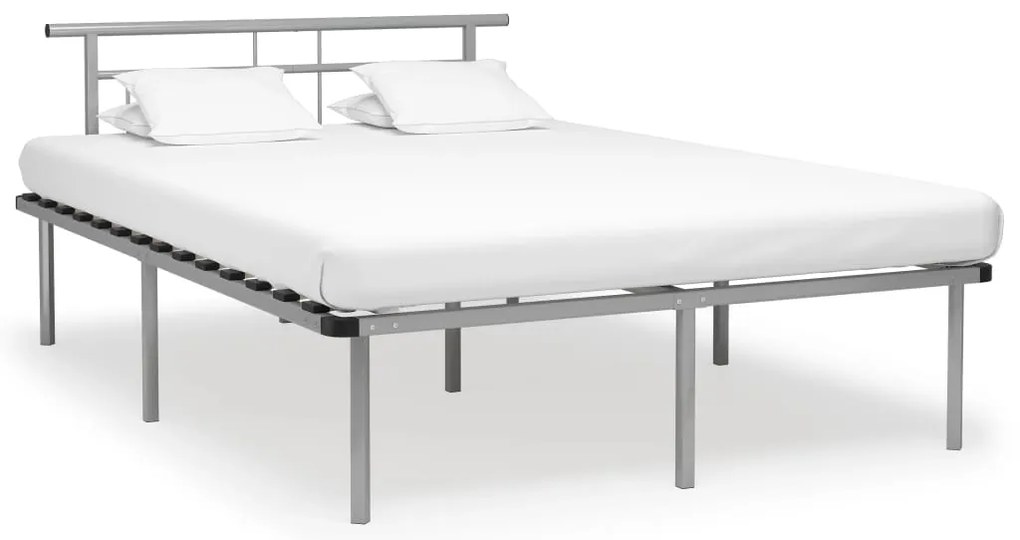 Estrutura de cama metal 160x200 cm cinzento