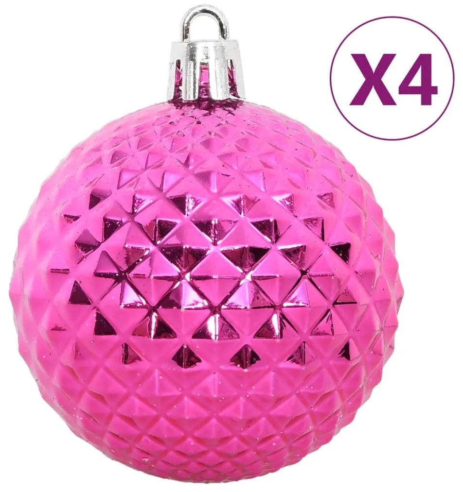 108 pcs conjunto de enfeites de Natal branco e rosa
