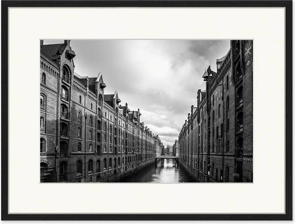 Impressão digital emoldurada Speicherstadt Hamburg