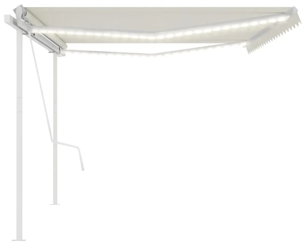Toldo automático com LED e sensor de vento 5x3 m cor creme