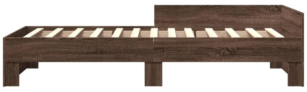 Estrutura cama s/ colchão derivados madeira carvalho castanho