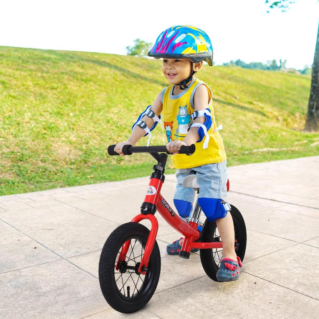 Bicicleta sem pedais Altura do assento ajustável 31-45cm para crianças acima de 2 anos Vermelho