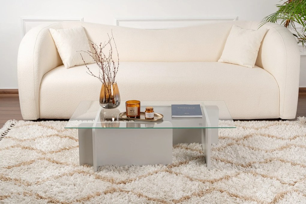 Mesa de Centro Flavio – Cinza – 105x30x65 cm