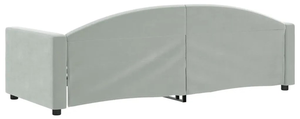 Sofá-cama 80x200 cm veludo cinzento-claro