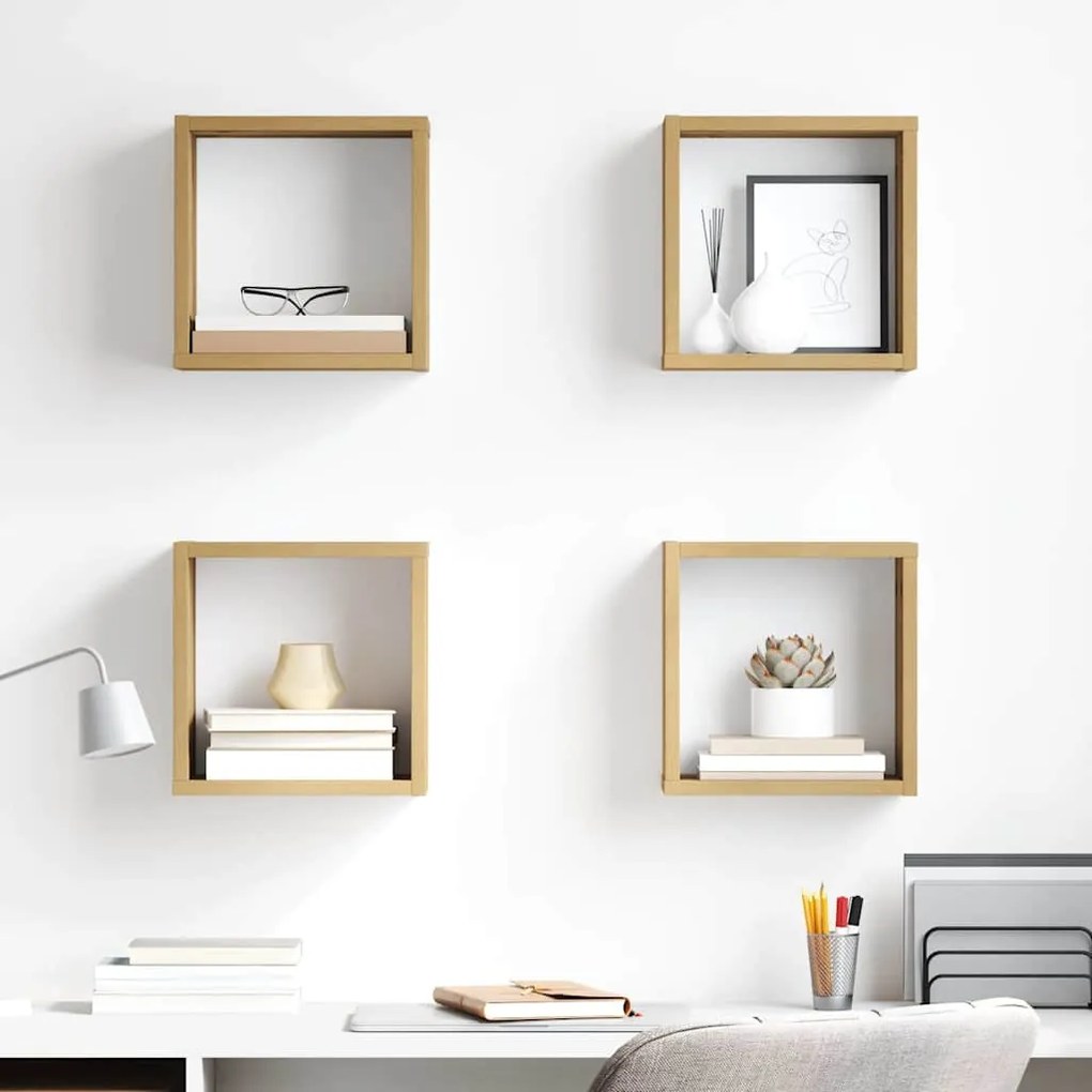 vidaXL Prateleiras de Parede 4 pcs Carvalho Artesanal 26 x 15 x 26 cm