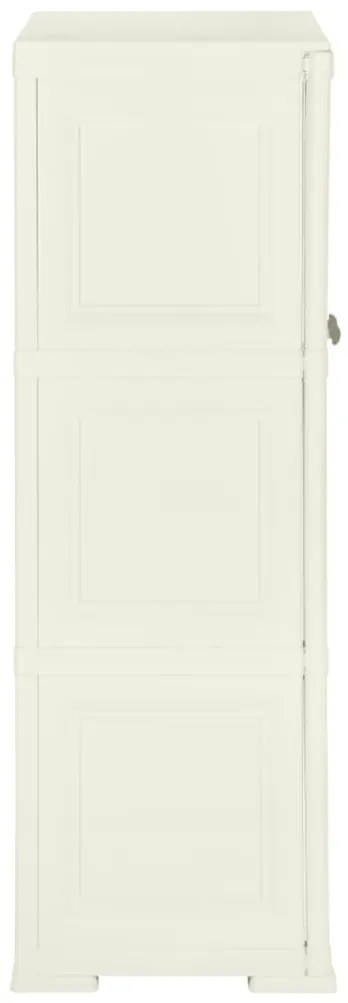 Armário de plástico 79x43x125 cm design de madeira cor baunilha