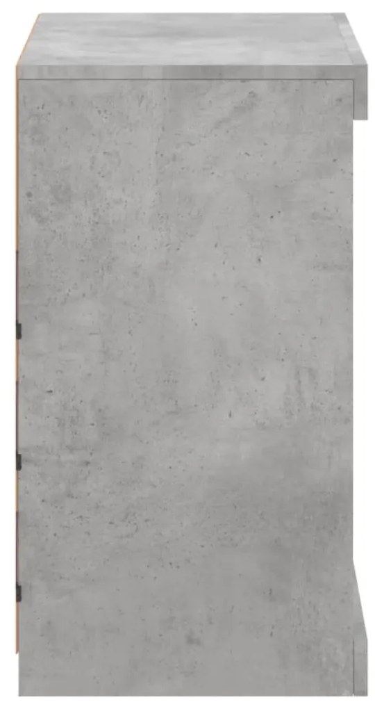 Aparador com luzes LED 60,5x37x67 cm cinzento cimento