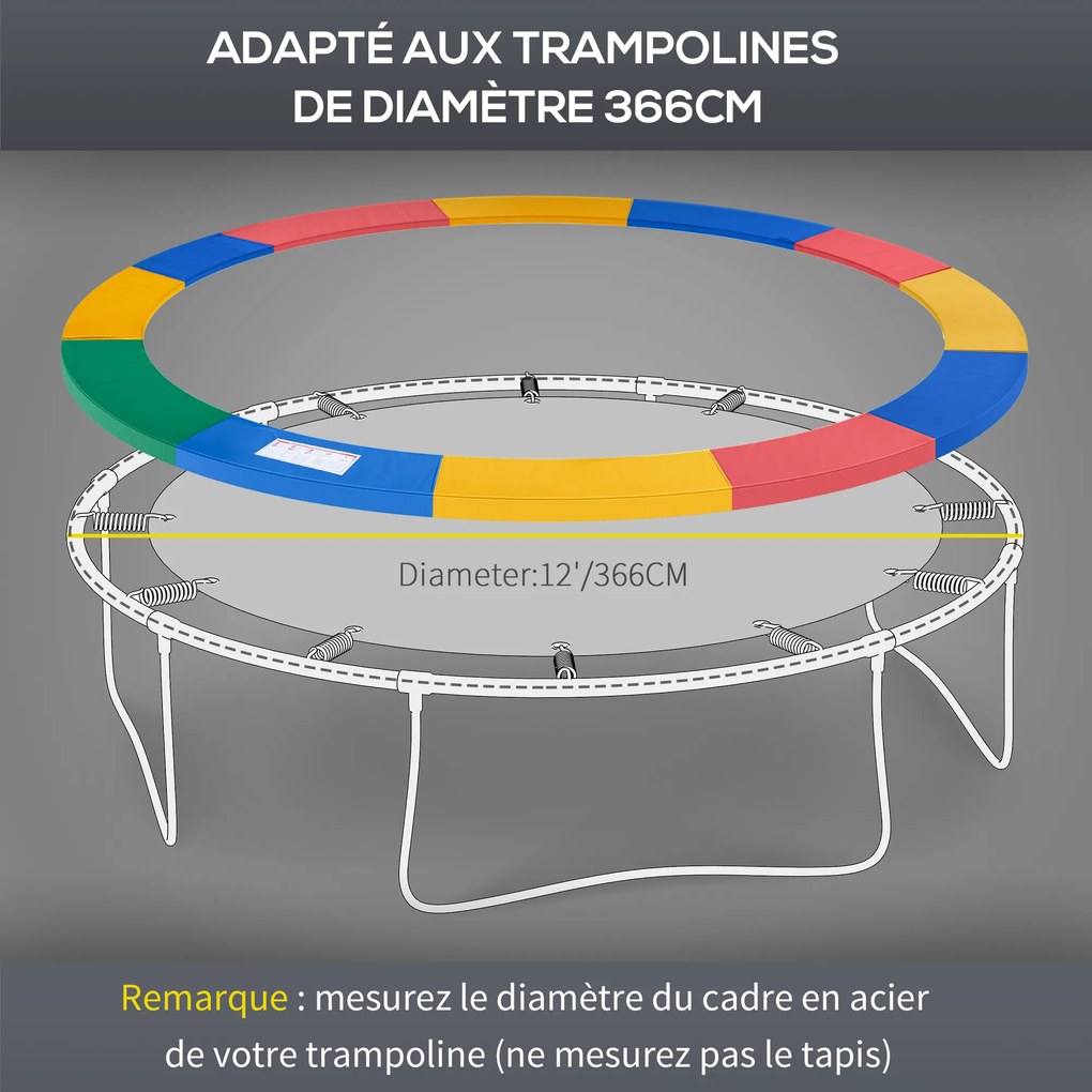 Almofada de proteção de substituição para trampolim, Ø 366 cm (ESTRUTURA NÃO INCLUIDA), resistente aos raios UV e antirrasgo, vermelha