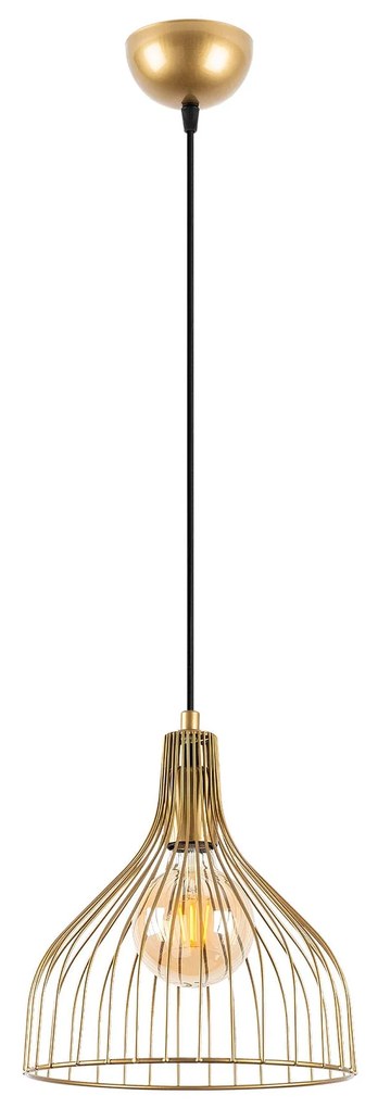 Candeeiro de Teto Cafu – Dourado Brilhante – 25 x 25 x 123 cm