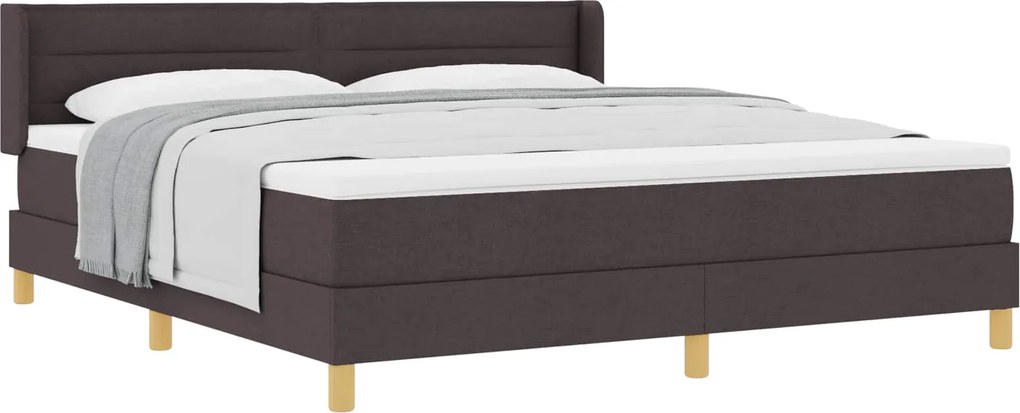 vidaXL Cama Box com colchão Marrom Escuro 200 x 180 cm Poliéster