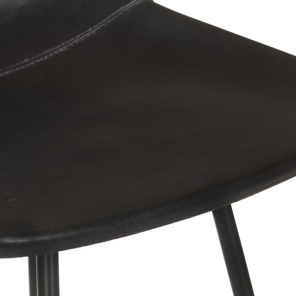 Bancos de bar 4 pcs couro genuíno preto