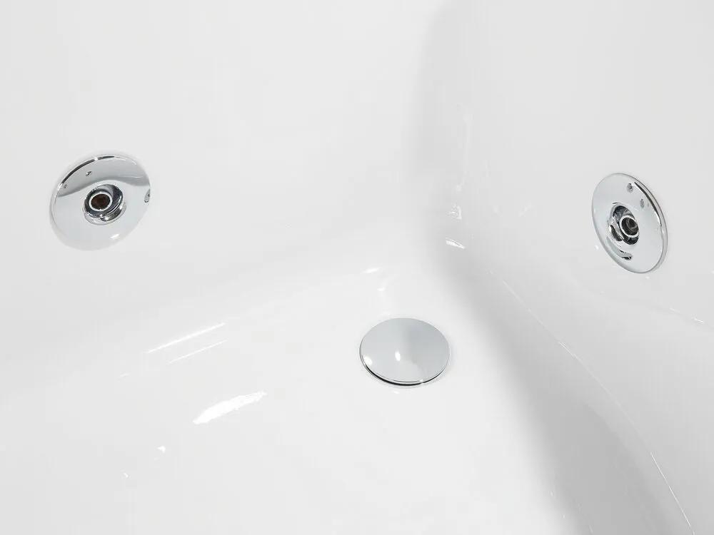 Banheira de hidromassagem de canto versão à direita em acrílico branco com LED 160 x 113 cm PARADISO Beliani