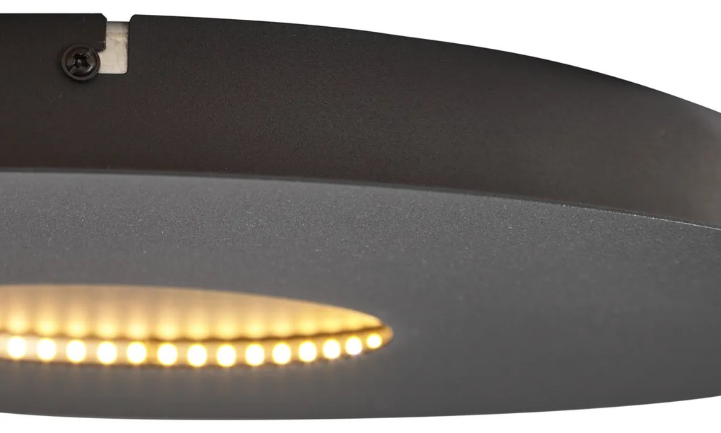 Plafon Moderno Preto 40cm incl. LED Regulável em 3 Níveis - Morning Moderno