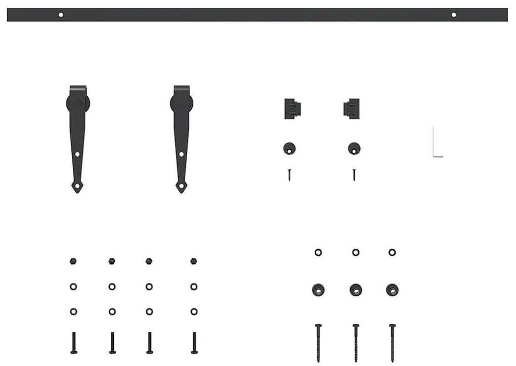 Kit para armário deslizante aço carbono 91 cm