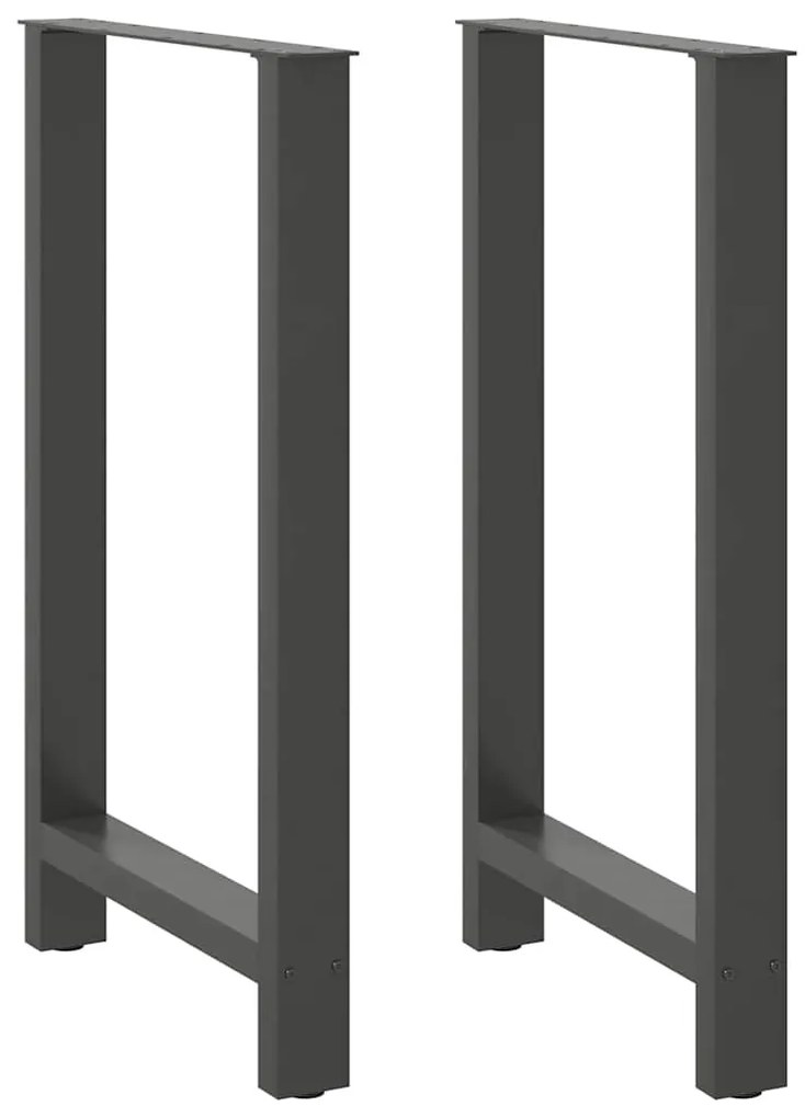 Pés para mesa de bar antracite 2 peças 60x(100-101) cm aço