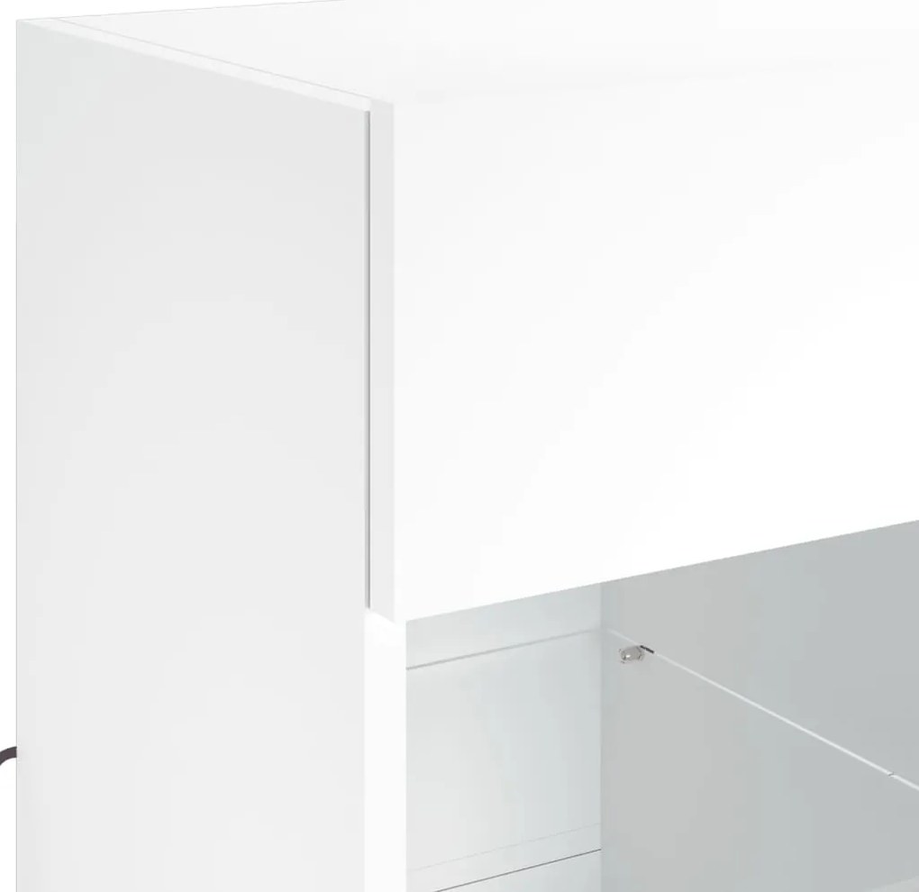 Móvel de parede para TV com luzes LED 58,5x30x60,5 cm branco