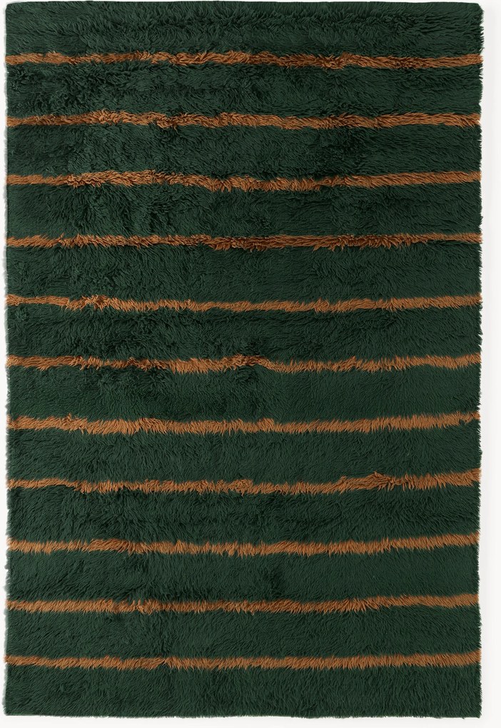 Tapete de lã artesanal de pelo comprido Chaz