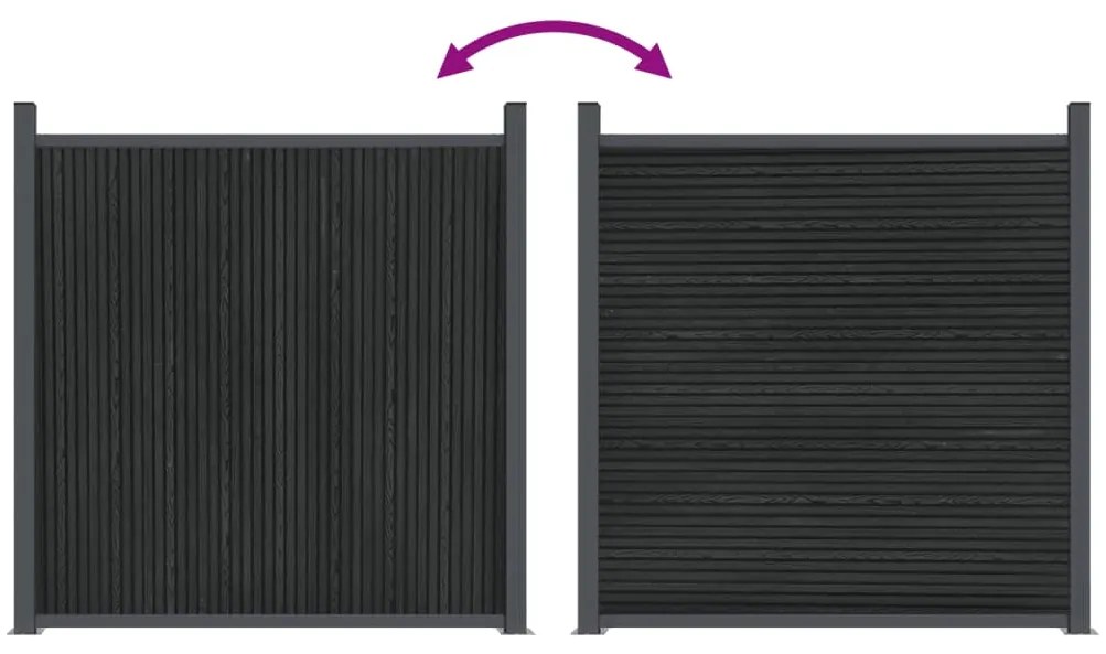Painel de vedação WPC 180x186 cm cinza