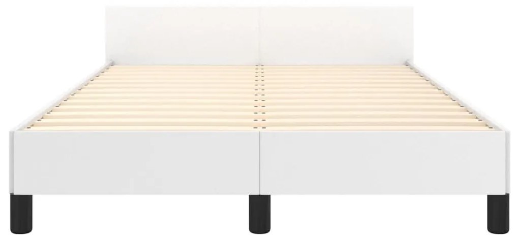 Estrutura de cama sem colchão 120x190cm couro do falso branco