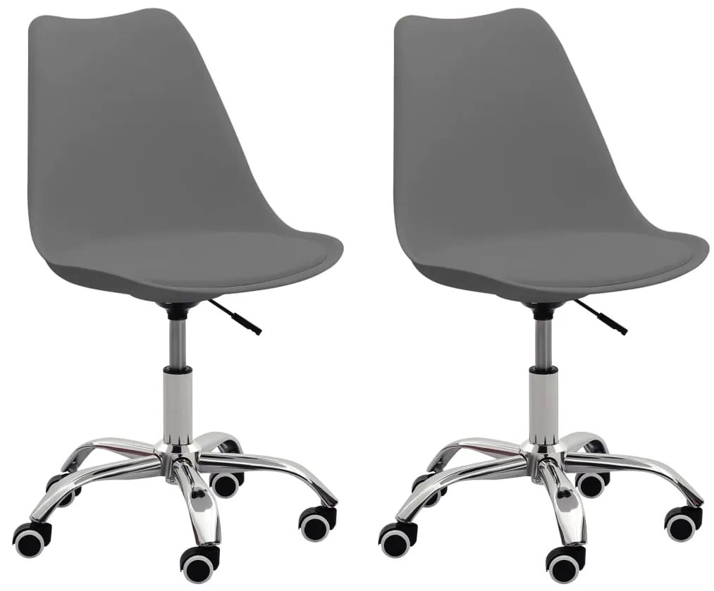 vidaXL Cadeiras de escritório 2 pcs couro artificial cinzento